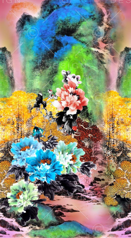 中国风印花华亿平台图片