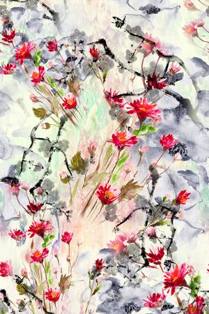 水彩印花华亿平台图片