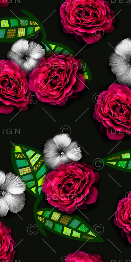 玫瑰花印花华亿平台图片