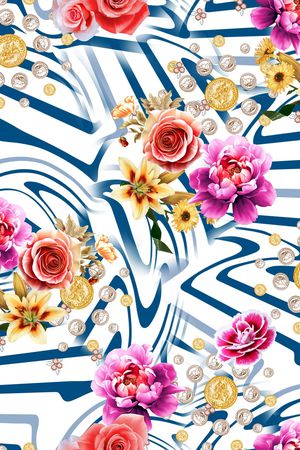 花卉印花华亿平台图片