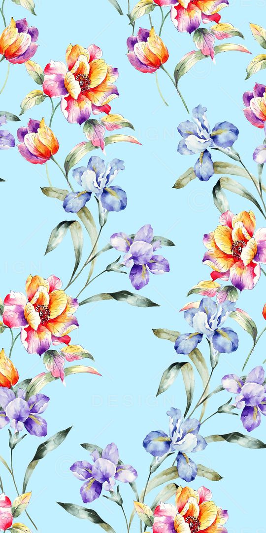 清新花卉印花华亿平台图片