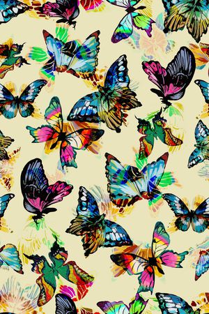 蝴蝶印花华亿平台图片