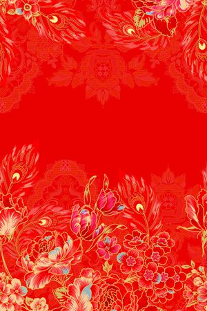 婚庆系列印花华亿平台图片