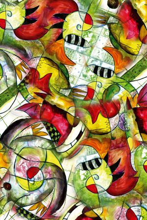 手绘水彩印花华亿平台图片