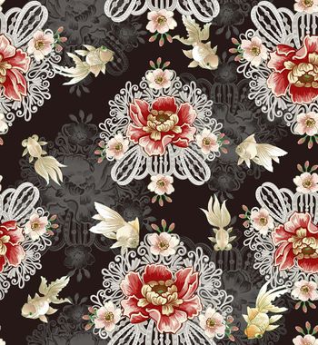 宫廷大花印花华亿平台图片