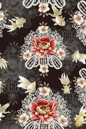 宫廷大花印花华亿平台图片