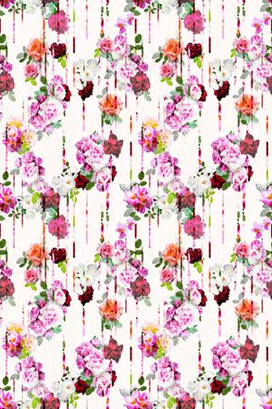 炫彩花卉印花华亿平台图片