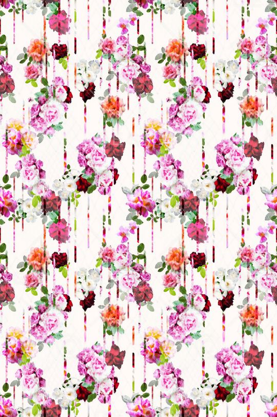 炫彩花卉印花华亿平台图片