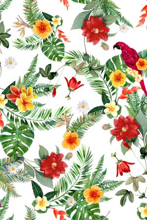 热带风情印花华亿平台图片