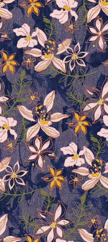 767324-牛仔刺绣花卉A