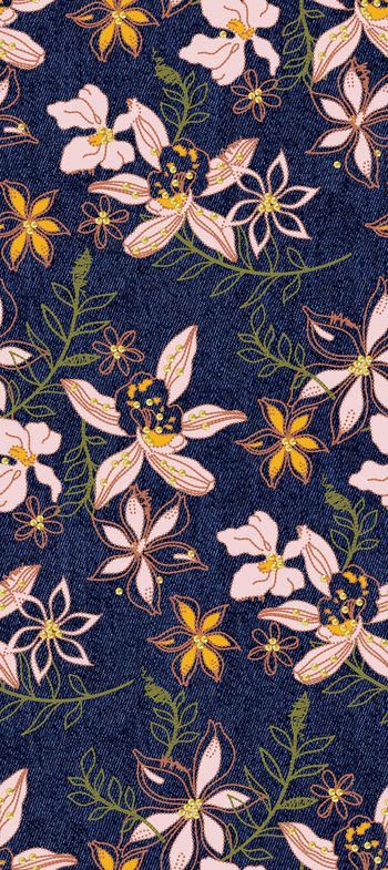 767326-牛仔刺绣花卉B