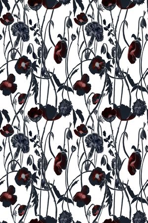 黑白花印花华亿平台图片