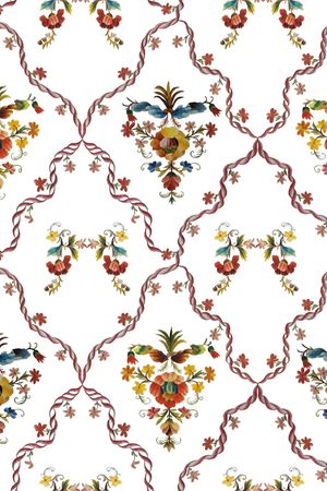 缠枝花卉印花华亿平台图片