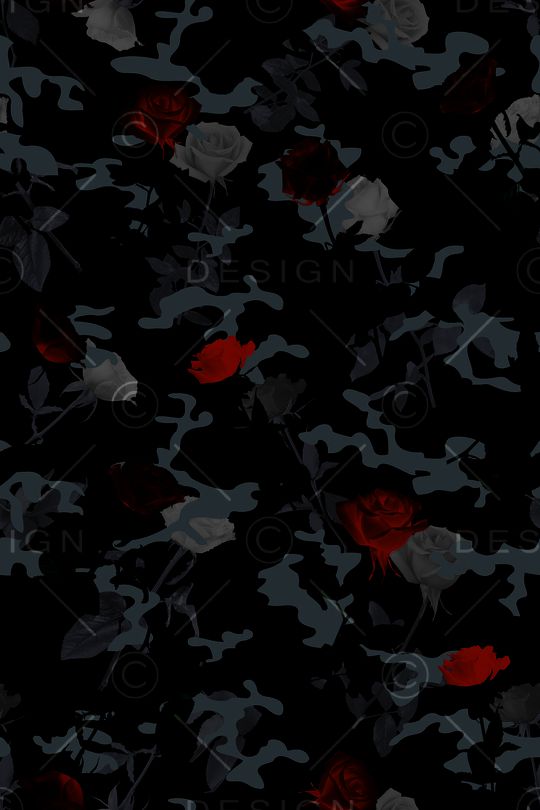 迷彩玫瑰印花华亿平台图片