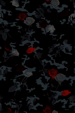 迷彩玫瑰印花华亿平台图片