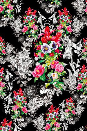 牡丹印花华亿平台图片