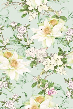 国画花卉、国画花鸟印花华亿平台图片