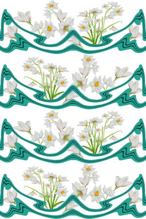 水仙花女装T恤卫衣外套白色绿色印花华亿平台图片