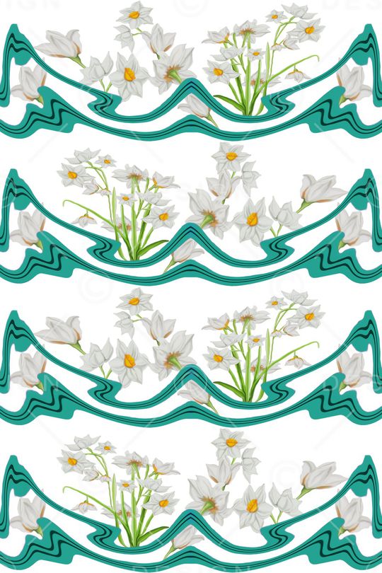 水仙花女装T恤卫衣外套白色绿色印花华亿平台图片