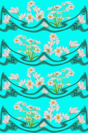 水仙花女装T恤卫衣外套白色绿色印花华亿平台图片