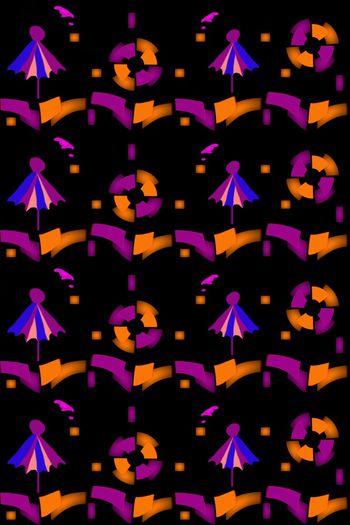 抽象遮阳伞女装夹克衫外套半身裙黑色黄色印花华亿平台图片