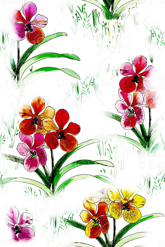 花卉印花华亿平台图片