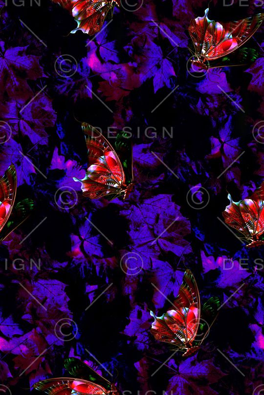 蝴蝶印花华亿平台图片