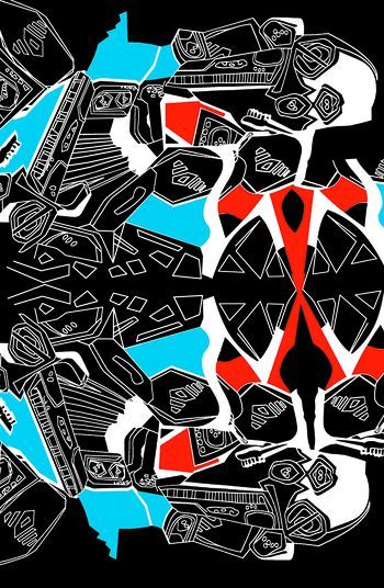 不规则几何印花华亿平台图片