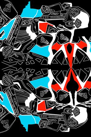 不规则几何印花华亿平台图片