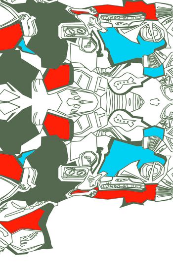 不规则几何印花华亿平台图片