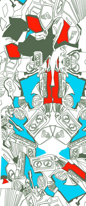 不规则几何印花华亿平台图片