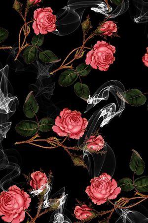 玫瑰花印花华亿平台图片