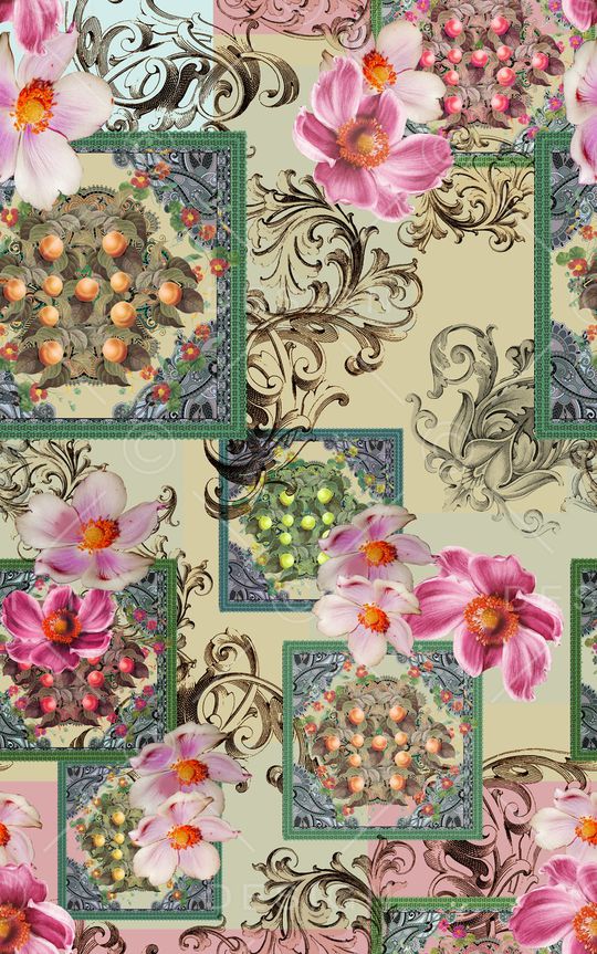 花卉印花华亿平台图片