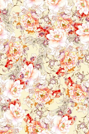 传统印花花卉印花华亿平台图片