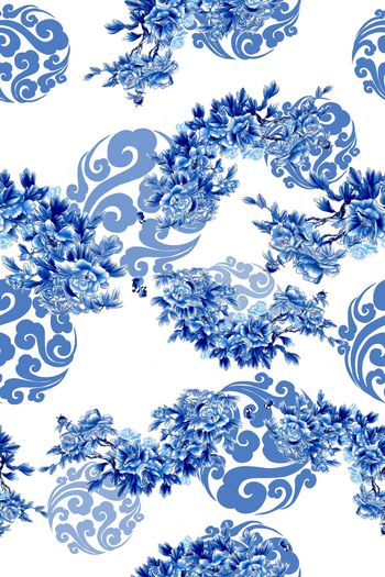 中国风印花华亿平台图片