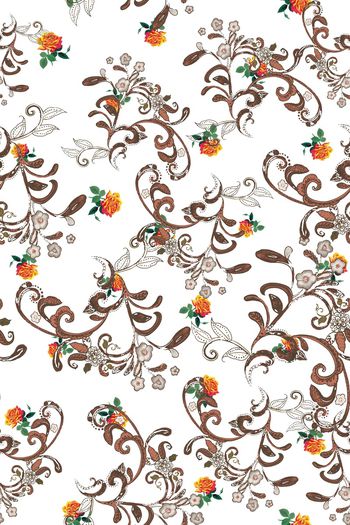 浪漫小清新花卉印花华亿平台图片