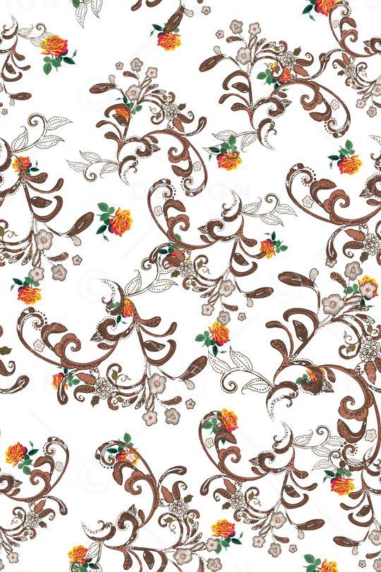 浪漫小清新花卉印花华亿平台图片