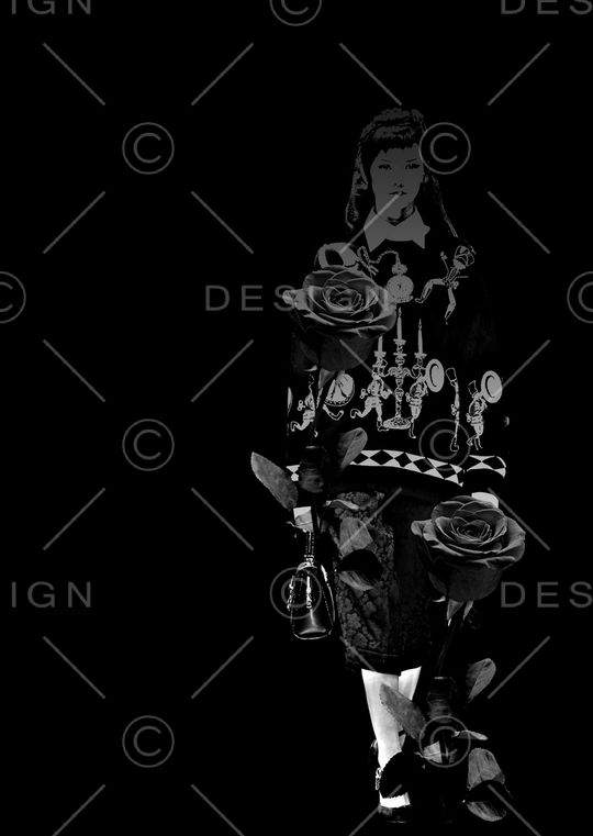 抽象手绘水彩画纹理肌理纹人物数码印花印花华亿平台图片