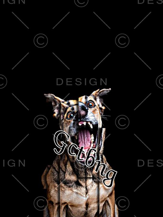 抽象手绘几何切割动物狗狗数码印花印花华亿平台图片