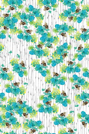 蝴蝶印花华亿平台图片