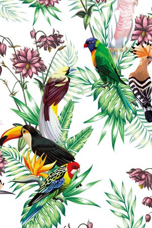 热带植物印花华亿平台图片