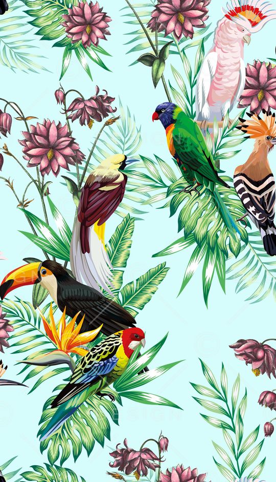 热带植物印花华亿平台图片