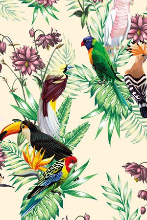 热带植物印花华亿平台图片