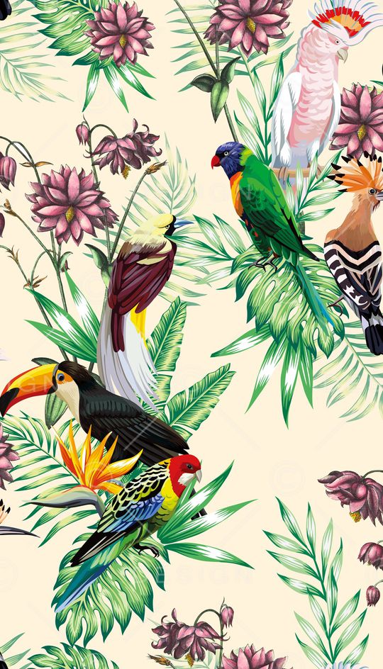 热带植物印花华亿平台图片