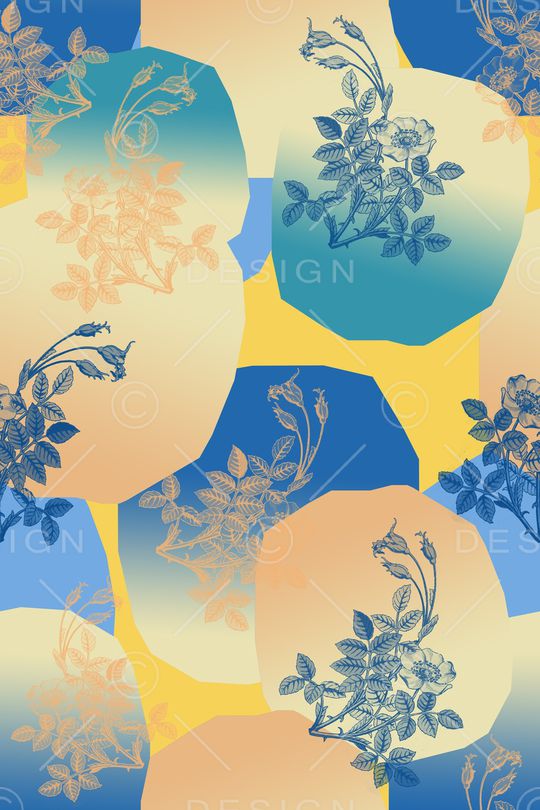 风格化花卉印花华亿平台图片