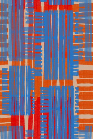 手绘线条笔触印花华亿平台图片