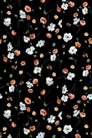 罂粟花印花华亿平台图片