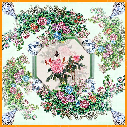 牡丹印花华亿平台图片