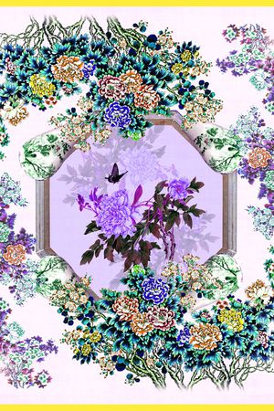 牡丹印花华亿平台图片