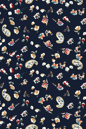 手绘花卉印花华亿平台图片